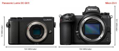 Größenvergleich: Panasonic Lumix DC-GX9 vs. Nikon Z6 II