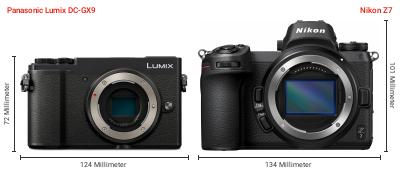 Größenvergleich: Panasonic Lumix DC-GX9 vs. Nikon Z7 Größenvergleich: Panasonic Lumix DC-GX9 vs. Nikon Z7