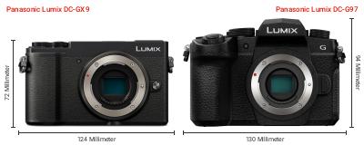 Größenvergleich: Panasonic Lumix DC-GX9 vs. Panasonic Lumix DC-G97