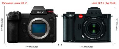 Größenvergleich: Panasonic Lumix DC-S1 vs. Leica SL2-S (Typ 9584) Größenvergleich: Panasonic Lumix DC-S1 vs. Leica SL2-S (Typ 9584)