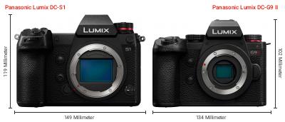 Größenvergleich: Panasonic Lumix DC-S1 vs. Panasonic Lumix DC-G9 II Größenvergleich: Panasonic Lumix DC-S1 vs. Panasonic Lumix DC-G9 II