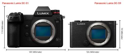 Größenvergleich: Panasonic Lumix DC-S1 vs. Panasonic Lumix DC-S9 Größenvergleich: Panasonic Lumix DC-S1 vs. Panasonic Lumix DC-S9