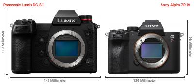 Größenvergleich: Panasonic Lumix DC-S1 vs. Sony Alpha 7R IV Größenvergleich: Panasonic Lumix DC-S1 vs. Sony Alpha 7R IV