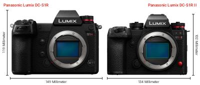 Größenvergleich: Panasonic Lumix DC-S1R vs. Panasonic Lumix DC-S1R II
