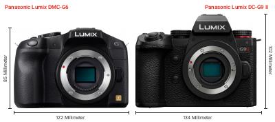 Größenvergleich: Panasonic Lumix DMC-G6 vs. Panasonic Lumix DC-G9 II
