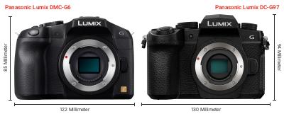 Größenvergleich: Panasonic Lumix DMC-G6 vs. Panasonic Lumix DC-G97