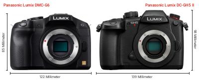 Größenvergleich: Panasonic Lumix DMC-G6 vs. Panasonic Lumix DC-GH5 II