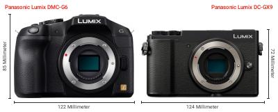 Größenvergleich: Panasonic Lumix DMC-G6 vs. Panasonic Lumix DC-GX9