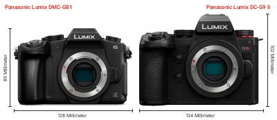 Größenvergleich: Panasonic Lumix DMC-G81 vs. Panasonic Lumix DC-G9 II Größenvergleich: Panasonic Lumix DMC-G81 vs. Panasonic Lumix DC-G9 II