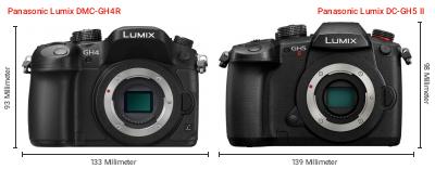 Größenvergleich: Panasonic Lumix DMC-GH4R vs. Panasonic Lumix DC-GH5 II