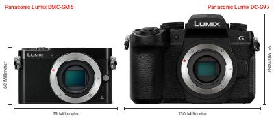 Größenvergleich: Panasonic Lumix DMC-GM5 vs. Panasonic Lumix DC-G97