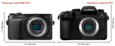 Größenvergleich: Panasonic Lumix DMC-GX7 vs. Panasonic Lumix DC-G97