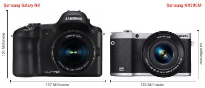 Größenvergleich: Samsung Galaxy NX vs. Samsung NX300M Größenvergleich: Samsung Galaxy NX vs. Samsung NX300M