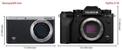 Größenvergleich: Samsung NX mini vs. Fujifilm X-T5