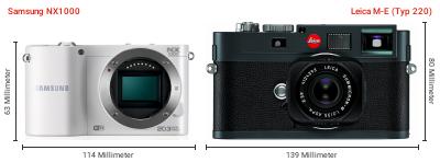 Größenvergleich: Samsung NX1000 vs. Leica M-E (Typ 220) Größenvergleich: Samsung NX1000 vs. Leica M-E (Typ 220)