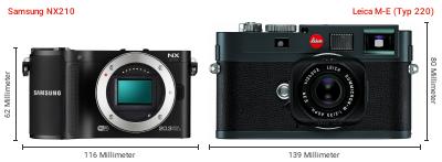 Größenvergleich: Samsung NX210 vs. Leica M-E (Typ 220) Größenvergleich: Samsung NX210 vs. Leica M-E (Typ 220)