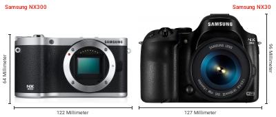 Größenvergleich: Samsung NX300 vs. Samsung NX30