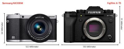 Größenvergleich: Samsung NX300M vs. Fujifilm X-T5