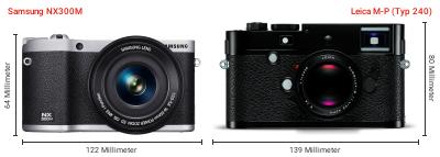 Größenvergleich: Samsung NX300M vs. Leica M-P (Typ 240) Größenvergleich: Samsung NX300M vs. Leica M-P (Typ 240)