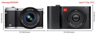 Größenvergleich: Samsung NX300M vs. Leica T (Typ 701) Größenvergleich: Samsung NX300M vs. Leica T (Typ 701)
