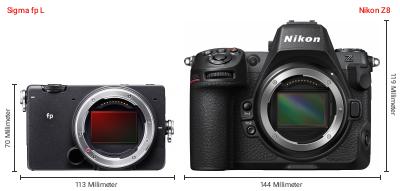 Größenvergleich: Sigma fp L vs. Nikon Z8