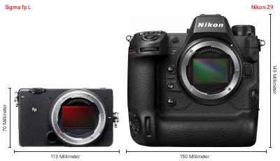 Größenvergleich: Sigma fp L vs. Nikon Z9 Größenvergleich: Sigma fp L vs. Nikon Z9