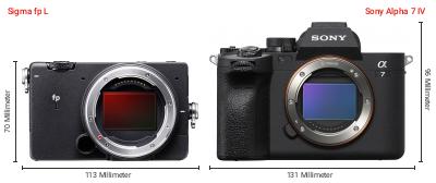 Größenvergleich: Sigma fp L vs. Sony Alpha 7 IV Größenvergleich: Sigma fp L vs. Sony Alpha 7 IV