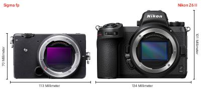 Größenvergleich: Sigma fp vs. Nikon Z6 II Größenvergleich: Sigma fp vs. Nikon Z6 II
