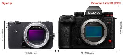 Größenvergleich: Sigma fp vs. Panasonic Lumix DC-S1R II