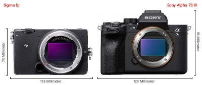Größenvergleich: Sigma fp vs. Sony Alpha 7S III Größenvergleich: Sigma fp vs. Sony Alpha 7S III