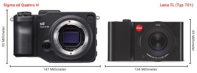 Größenvergleich: Sigma sd Quattro H vs. Leica TL (Typ 701) Größenvergleich: Sigma sd Quattro H vs. Leica TL (Typ 701)