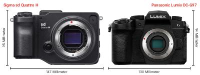 Größenvergleich: Sigma sd Quattro H vs. Panasonic Lumix DC-G97 Größenvergleich: Sigma sd Quattro H vs. Panasonic Lumix DC-G97