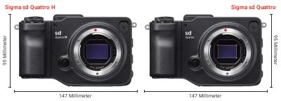Größenvergleich: Sigma sd Quattro H vs. Sigma sd Quattro Größenvergleich: Sigma sd Quattro H vs. Sigma sd Quattro