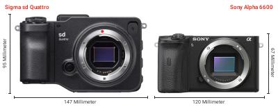 Größenvergleich: Sigma sd Quattro vs. Sony Alpha 6600