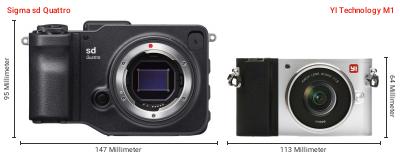Größenvergleich: Sigma sd Quattro vs. YI Technology M1 Größenvergleich: Sigma sd Quattro vs. YI Technology M1