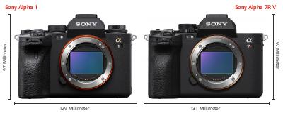 Größenvergleich: Sony Alpha 1 vs. Sony Alpha 7R V Größenvergleich: Sony Alpha 1 vs. Sony Alpha 7R V