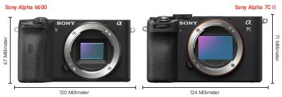 Größenvergleich: Sony Alpha 6600 vs. Sony Alpha 7C II