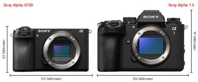 Größenvergleich: Sony Alpha 6700 vs. Sony Alpha 1 II