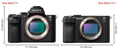 Größenvergleich: Sony Alpha 7 II vs. Sony Alpha 7C II