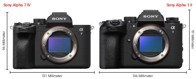 Größenvergleich: Sony Alpha 7 IV vs. Sony Alpha 1 II