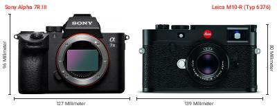 Größenvergleich: Sony Alpha 7R III vs. Leica M10-R (Typ 6376) Größenvergleich: Sony Alpha 7R III vs. Leica M10-R (Typ 6376)