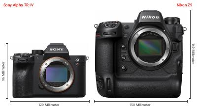 Größenvergleich: Sony Alpha 7R IV vs. Nikon Z9 Größenvergleich: Sony Alpha 7R IV vs. Nikon Z9
