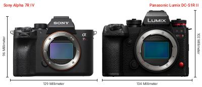 Größenvergleich: Sony Alpha 7R IV vs. Panasonic Lumix DC-S1R II Größenvergleich: Sony Alpha 7R IV vs. Panasonic Lumix DC-S1R II