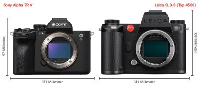 Größenvergleich: Sony Alpha 7R V vs. Leica SL3-S (Typ 4506) Größenvergleich: Sony Alpha 7R V vs. Leica SL3-S (Typ 4506)