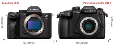 Größenvergleich: Sony Alpha 7S III vs. Panasonic Lumix DC-GH5 II