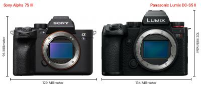 Größenvergleich: Sony Alpha 7S III vs. Panasonic Lumix DC-S5 II
