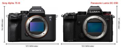 Größenvergleich: Sony Alpha 7S III vs. Panasonic Lumix DC-S5D Größenvergleich: Sony Alpha 7S III vs. Panasonic Lumix DC-S5D