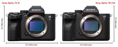 Größenvergleich: Sony Alpha 7S III vs. Sony Alpha 7R IVA Größenvergleich: Sony Alpha 7S III vs. Sony Alpha 7R IVA