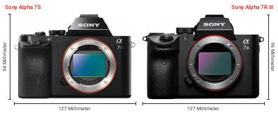 Größenvergleich: Sony Alpha 7S vs. Sony Alpha 7R III