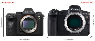 Größenvergleich: Sony Alpha 9 II vs. Canon EOS Ra Größenvergleich: Sony Alpha 9 II vs. Canon EOS Ra